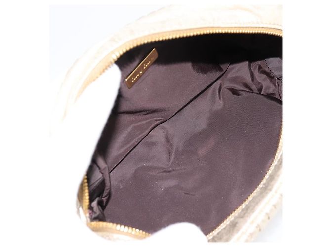 Borsa a pochette Miu Miu Matelassé in pelle oro autentica 196981A D'oro - vista 18