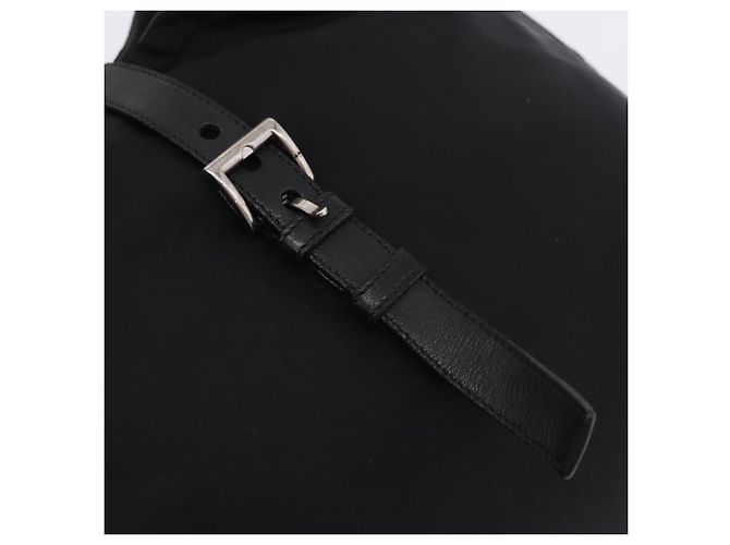 Borsa a Tracolla PRADA Nylon Nero Argento Auth 197814A - vista 10