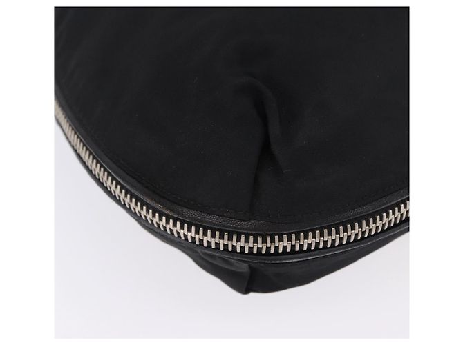 Borsa a Tracolla PRADA Nylon Nero Argento Auth 197814A - vista 15