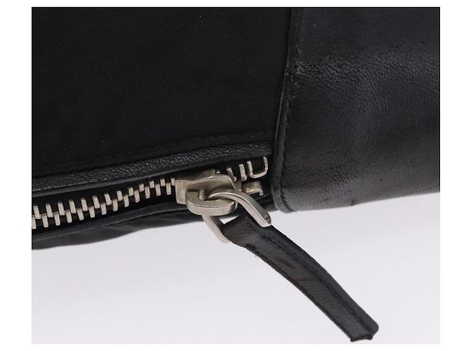 Borsa a Tracolla PRADA Nylon Nero Argento Auth 197814A - vista 18