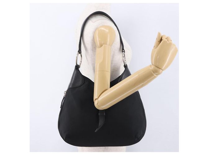 Borsa a Tracolla PRADA Nylon Nero Argento Auth 197814A - vista 24