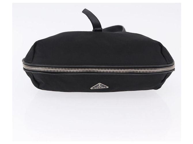 Borsa a Tracolla PRADA Nylon Nero Argento Auth 197814A - vista 5