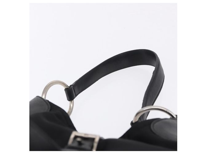 Borsa a Tracolla PRADA Nylon Nero Argento Auth 197814A - vista 8