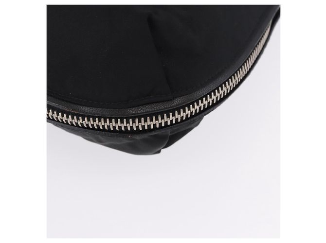 Borsa a Tracolla PRADA Nylon Nero Argento Auth 197814A - vista 9