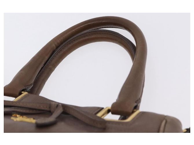 Borsa a mano PRADA in pelle 2way marrone tono oro Auth BA15297 - vista 14