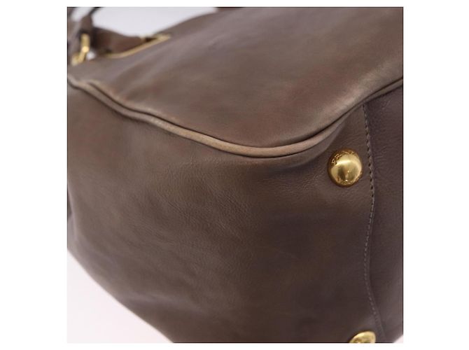Borsa a mano PRADA in pelle 2way marrone tono oro Auth BA15297 - vista 18