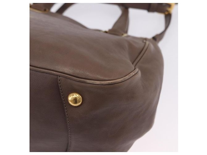 Borsa a mano PRADA in pelle 2way marrone tono oro Auth BA15297 - vista 19