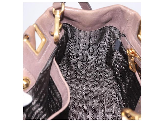 Borsa a mano PRADA in pelle 2way marrone tono oro Auth BA15297 - vista 23