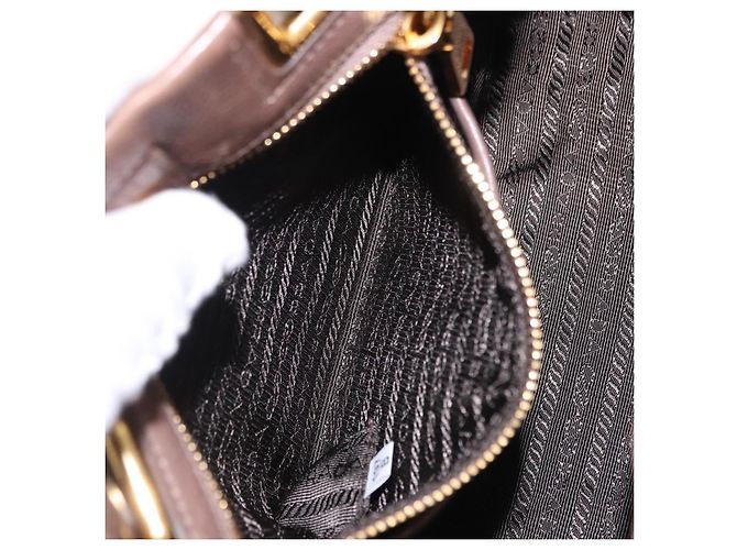 Borsa a mano PRADA in pelle 2way marrone tono oro Auth BA15297 - vista 25