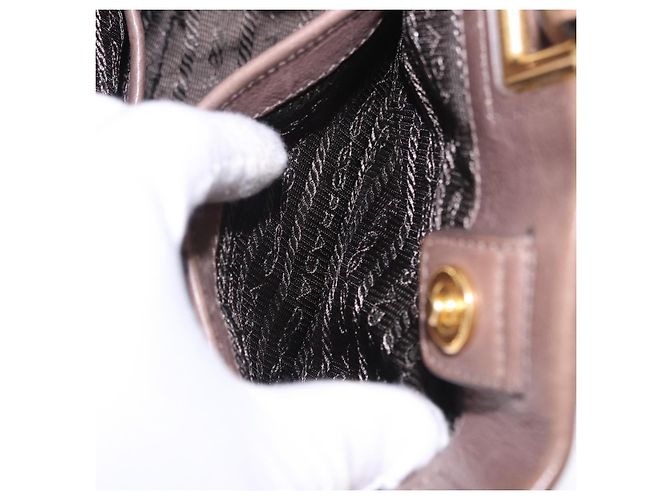 Borsa a mano PRADA in pelle 2way marrone tono oro Auth BA15297 - vista 26