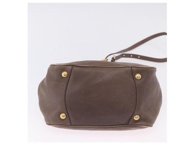 Borsa a mano PRADA in pelle 2way marrone tono oro Auth BA15297 - vista 6