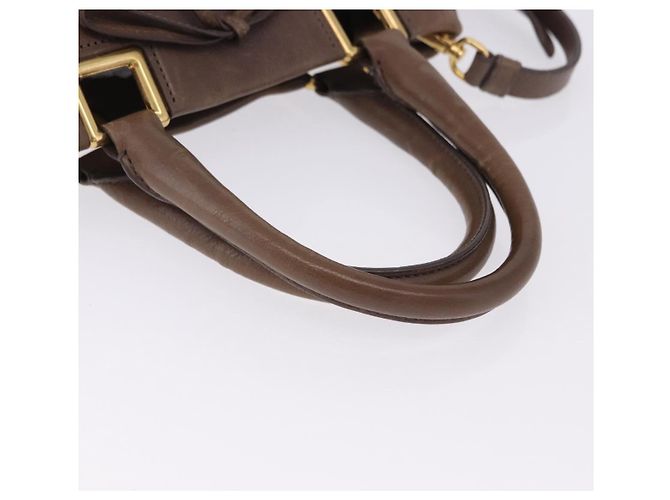 Borsa a mano PRADA in pelle 2way marrone tono oro Auth BA15297 - vista 8