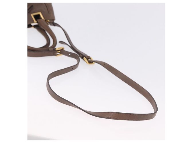 Borsa a mano PRADA in pelle 2way marrone tono oro Auth BA15297 - vista 9