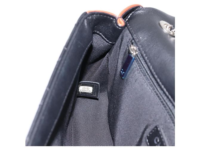 Bolso de hombro CHANEL Matelasse27 Chain en piel de cordero negro con CC plateado Auth 200287SAM Plata - vista 22