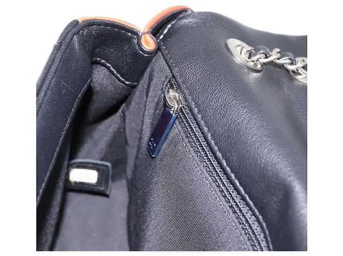 Bolso de hombro CHANEL Matelasse27 Chain en piel de cordero negro con CC plateado Auth 200287SAM Plata - vista 23