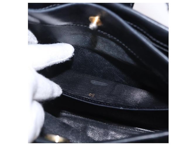 Borsa a tracolla GUCCI in pelle nera e oro Auth 199689 Nero D'oro - vista 20