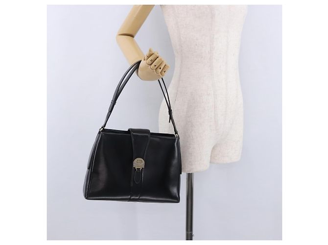 Borsa a tracolla GUCCI in pelle nera e oro Auth 199689 Nero D'oro - vista 26