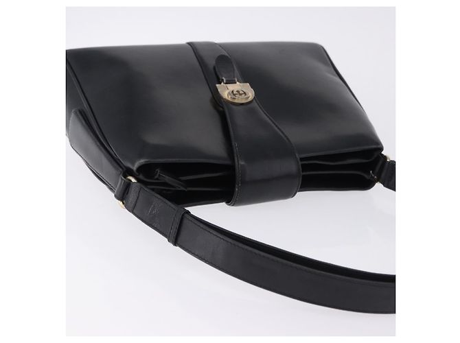 Borsa a tracolla GUCCI in pelle nera e oro Auth 199689 Nero D'oro - vista 7