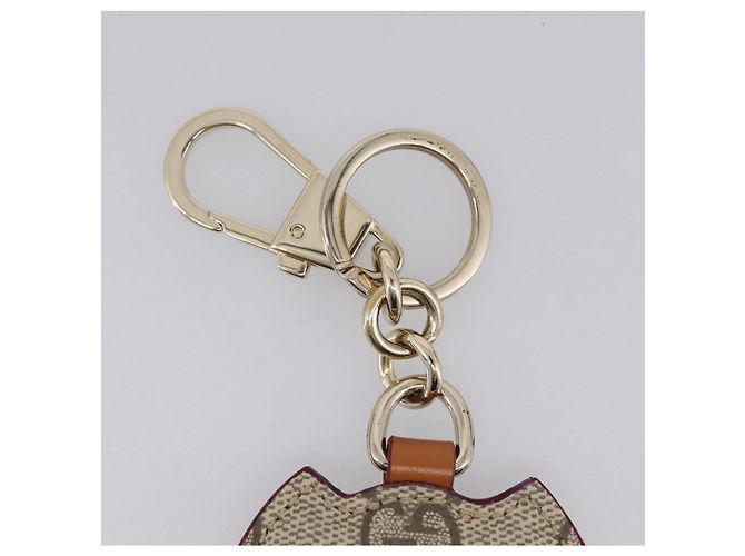 GUCCI GG Supreme Charm PVC Leather Beige Gold Tone Auth BA15352V - vista 7