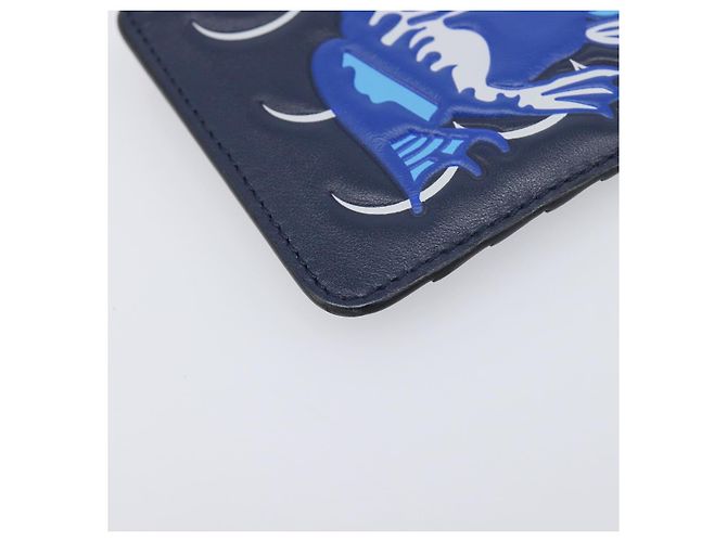 Tarjetero y monedero LOEWE William de Morgan de cuero Navy Silver Auth 200667M Plata Azul marino - vista 14