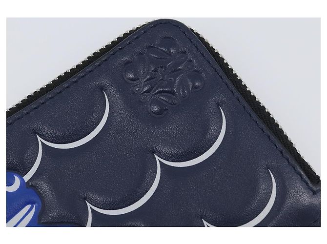 Tarjetero y monedero LOEWE William de Morgan de cuero Navy Silver Auth 200667M Plata Azul marino - vista 17