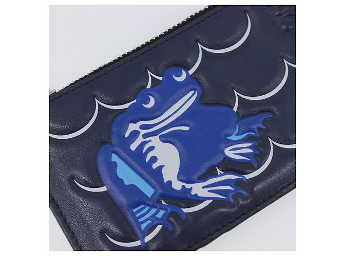 Tarjetero y monedero LOEWE William de Morgan de cuero Navy Silver Auth 200667M Plata Azul marino - vista 18