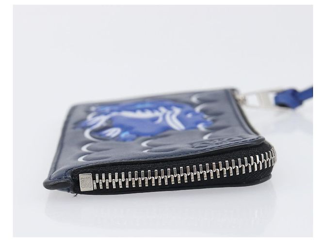 Tarjetero y monedero LOEWE William de Morgan de cuero Navy Silver Auth 200667M Plata Azul marino - vista 3