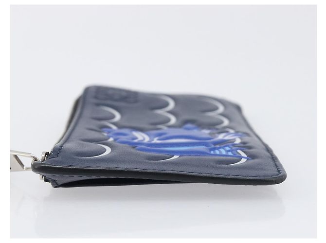 Tarjetero y monedero LOEWE William de Morgan de cuero Navy Silver Auth 200667M Plata Azul marino - vista 4