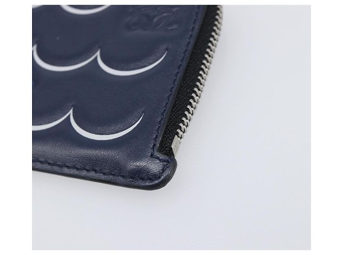 Tarjetero y monedero LOEWE William de Morgan de cuero Navy Silver Auth 200667M Plata Azul marino - vista 7