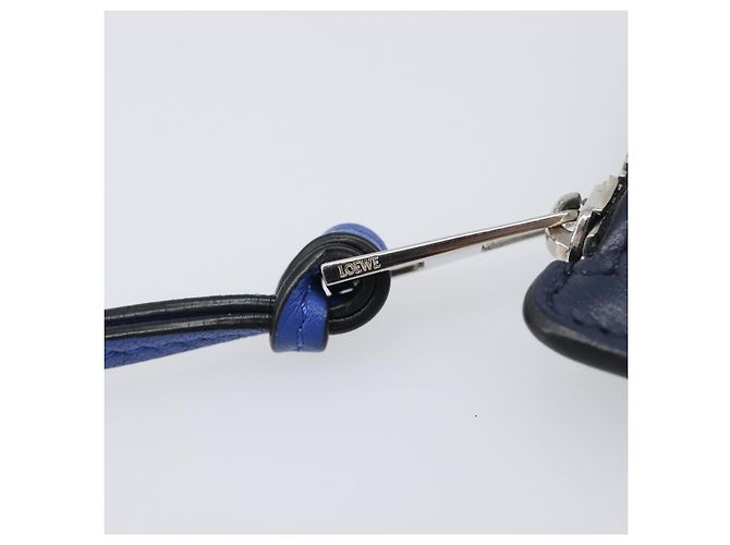 Tarjetero y monedero LOEWE William de Morgan de cuero Navy Silver Auth 200667M Plata Azul marino - vista 9