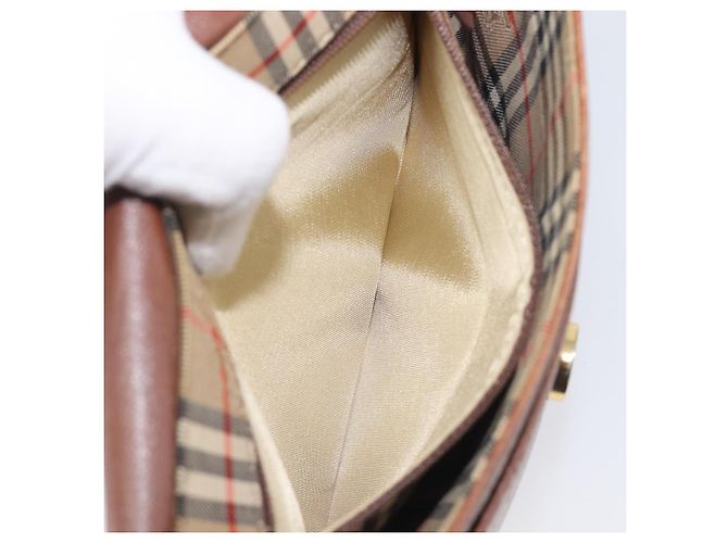 Borsa a tracolla Burberrys in pelle marrone e oro Auth 199618 D'oro - vista 12