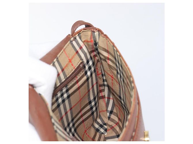 Borsa a tracolla Burberrys in pelle marrone e oro Auth 199618 D'oro - vista 18