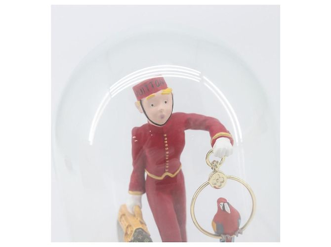 LOUIS VUITTON Pageboy Snow Globe Glass Red Clear LV Auth 196889A - view 11