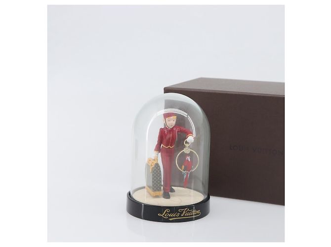 LOUIS VUITTON Pageboy Snow Globe Glass Red Clear LV Auth 196889A - view 12