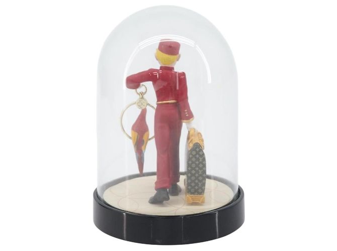 LOUIS VUITTON Pageboy Snow Globe Glass Red Clear LV Auth 196889A - view 2