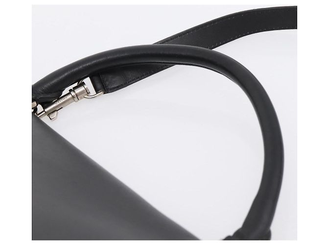 Céline Borsa a Mano CELINE Trapeze Lana 2way Beige Silver Auth 198538V Argento - vista 14