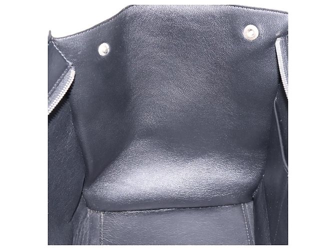 Céline Borsa a Mano CELINE Trapeze Lana 2way Beige Silver Auth 198538V Argento - vista 23
