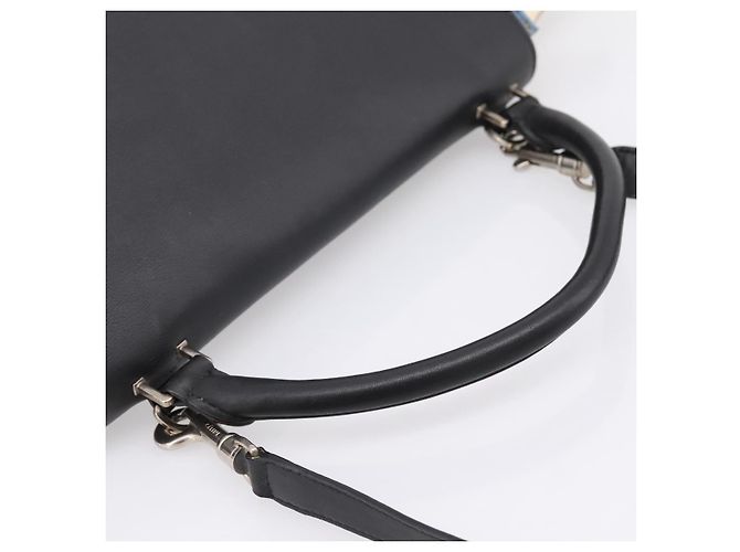 Céline Borsa a Mano CELINE Trapeze Lana 2way Beige Silver Auth 198538V Argento - vista 8