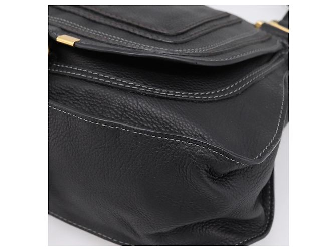 Chloé Chloe Marcie Handtasche Leder 2way Schwarz Gold Auth yk20751V Golden - Ansicht 12