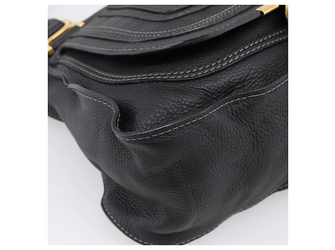 Chloé Chloe Marcie Handtasche Leder 2way Schwarz Gold Auth yk20751V Golden - Ansicht 13