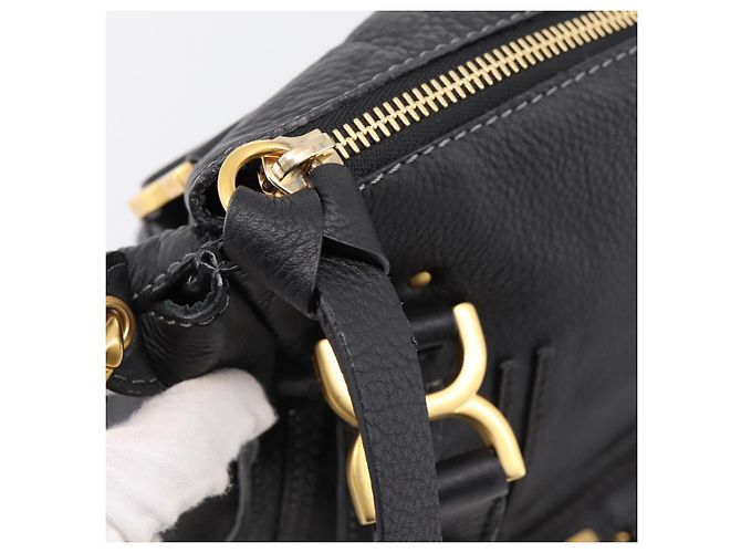 Chloé Chloe Marcie Handtasche Leder 2way Schwarz Gold Auth yk20751V Golden - Ansicht 16