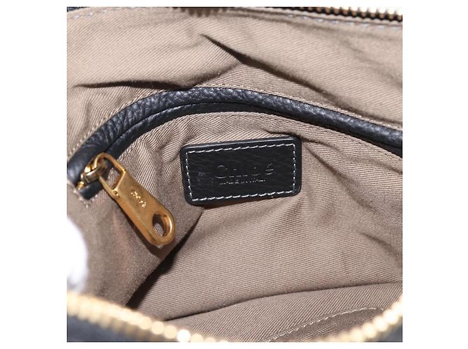 Chloé Chloe Marcie Handtasche Leder 2way Schwarz Gold Auth yk20751V Golden - Ansicht 17
