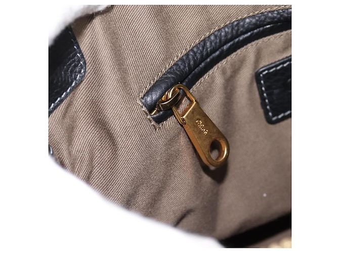 Chloé Chloe Marcie Handtasche Leder 2way Schwarz Gold Auth yk20751V Golden - Ansicht 21