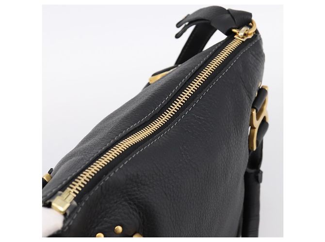 Chloé Chloe Marcie Handtasche Leder 2way Schwarz Gold Auth yk20751V Golden - Ansicht 6