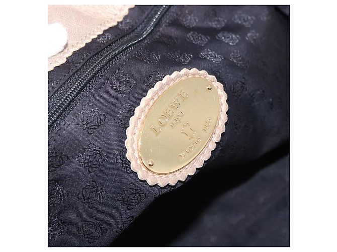 Sac Tote LOEWE en cuir doré authentique ka5825 - vue 10