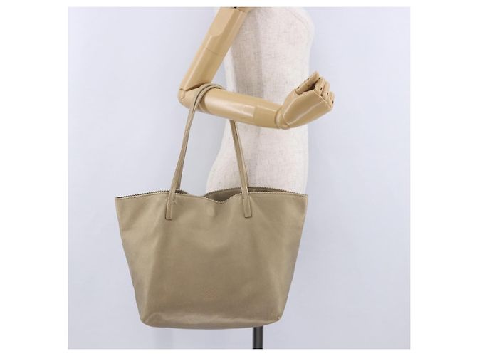 Sac Tote LOEWE en cuir doré authentique ka5825 - vue 22