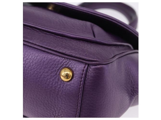 Borsa a mano GUCCI in pelle viola tono oro 282481 Auth ep15662V Porpora - vista 11