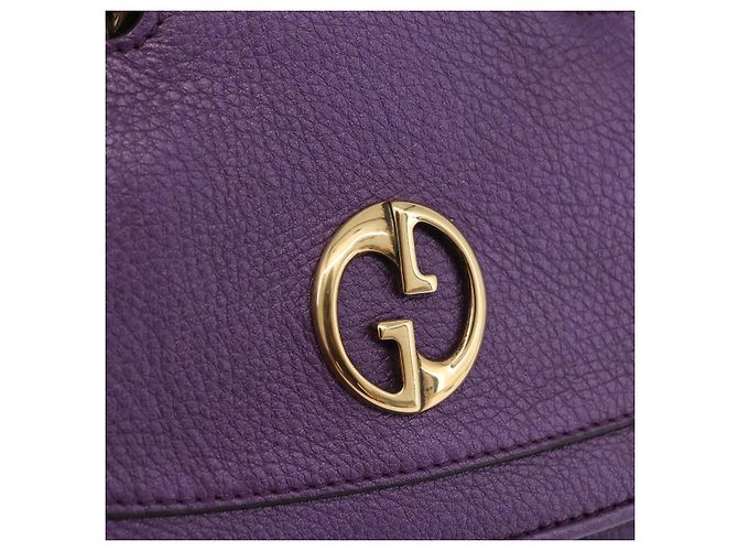 Borsa a mano GUCCI in pelle viola tono oro 282481 Auth ep15662V Porpora - vista 14