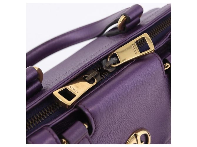 Borsa a mano GUCCI in pelle viola tono oro 282481 Auth ep15662V Porpora - vista 15