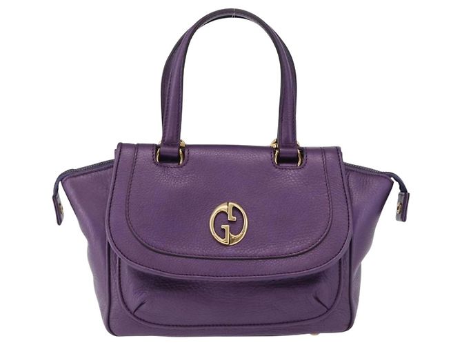Borsa a mano GUCCI in pelle viola tono oro 282481 Auth ep15662V Porpora - vista 2